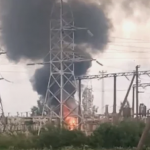 В Смоленской области загорелась электрическая подстанция (видео)