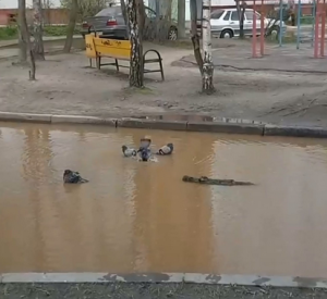 В Смоленске улица превратилась в аквапарк из-за коммунальной аварии
