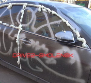 Фото: В Смоленске хулиганы изуродовали припаркованную иномарку