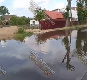 В Смоленске затопило дорогу