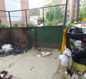 На улице Соколовского сгорело девять мусорных контейнеров