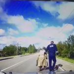 Видео: Смоленские автоинспектор помог пожилой смолянке, упавшей на дорогу